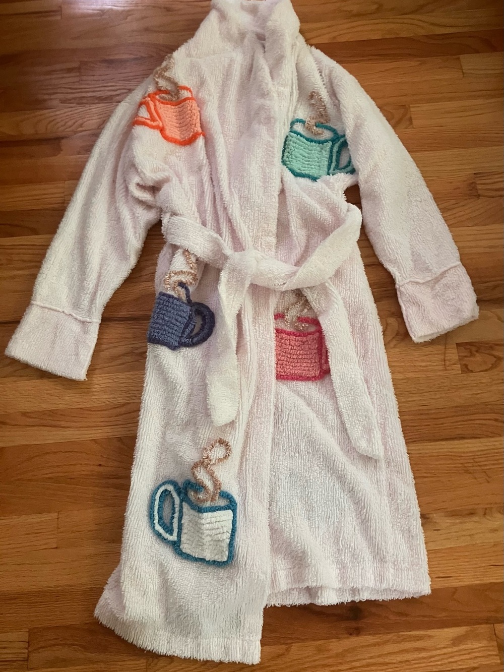 Canyon Group Plush Bathrobe with Colorful Mug Embroidery